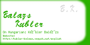 balazs kubler business card