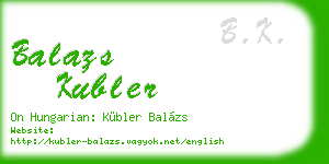balazs kubler business card